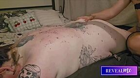 whoa curvy milf babe gets hot wax dripped on ripped clothes tight pussy massage