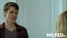 horny cheating milf in heels seduces young delivery boy for doggystyle pussy pounding