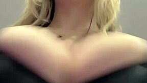 milf juicy big natural tits bursting elastic leather top