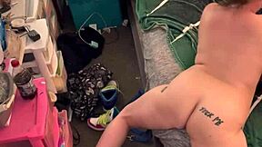 Amateur nympho teen caught humping bed hard on homemade video grinding pussy desperately for orgasm