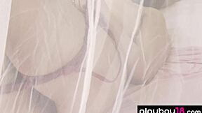 busty ukrainian babe gloria sol strips hot on table!