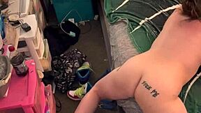 Amateur nympho teen caught humping bed hard on homemade video grinding pussy desperately for orgasm