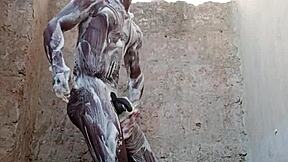 couple indulges in steamy shower sex with monster cock