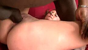 blonde milf's interracial fantasies explode with huge black cock pounding her pussy