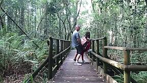 Having wild sex in the garden, teasing and licking before we almost get caught!