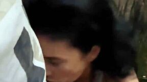 Cum Covers Her Huge Latina Ass After Doggystyle in Forest Early Morning!