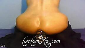 her tight ass rides bottle till cum sprays everywhere