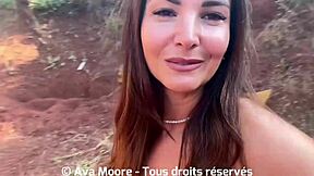 imagine a french amateur beauty bent over for strangers in the woods