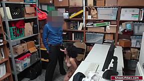 Heart pounding as officer rips clothes off busty latina shoplifter's big tits for monster cock pounding