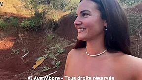 imagine a french amateur beauty bent over for strangers in the woods