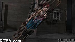 Lusty sweetheart bound for stormy hardcore caning domination