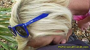 ms paris spots horny voyeurs in the park ready for outdoor doggy and cumshots?