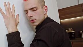 Two Russian Teens Rimjob Stupid Dude's Ass Double Hot