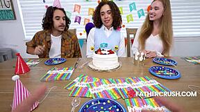 Virgin teen pussy pulses wildly for stepdad's throbbing knob now!