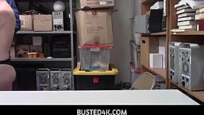 athena rayne, busted shoplifter fucked hard in garage before release!