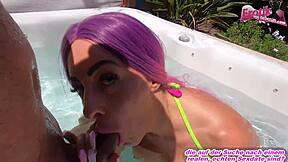 Deutsche amateur Barbie gets her redhead tits sucked in private POV outdoor fuck, ja?