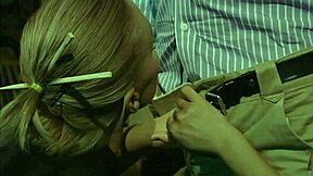 as his blonde geisha, i dance and handjob my master in the club