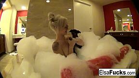 elsa jean, you flashing that teen pussy in your hotel room?