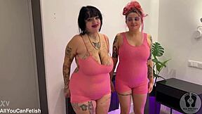 Preview teases her jiggling huge boobs belly and ass shake