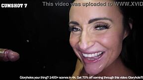 milf alyssia vera handles gloryhole cock with cumshot swallow and tongue work