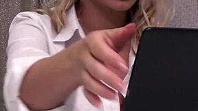 Cherry struts heels as sexy secretary craving office action