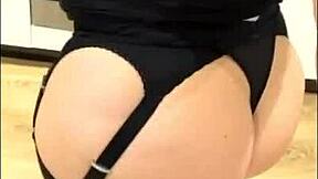 What if horny milf Sophie James teases her shaved pussy alone in leggings?