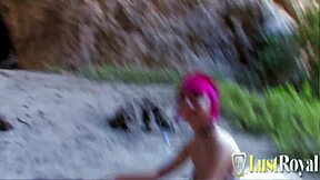 skinny punk babe bends over beach for brutal anal pounding doggystyle and cowgirl rides