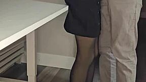 A Young Poetess Recites Verses in Elegant Dress Showcasing Legs and Small Waist