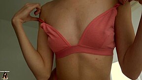 Candice's sexy lingerie try on teases tight teen body so tempting