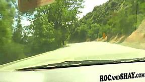 ebony couple fucks hard in car ghetto hood cumshot clothes ripped