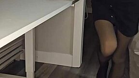 A Young Poetess Recites Verses in Elegant Dress Showcasing Legs and Small Waist