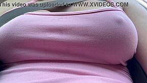 check out artemisia love's big tits bouncing wildly on this horny car ride close up