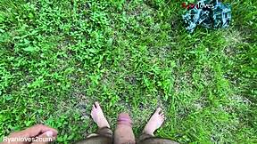 imagine cumming outside with this brunette amateur solo