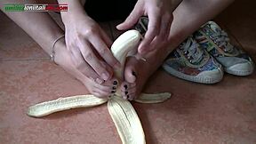 i'd love using my feet on your balls like this banana footjob fantasy
