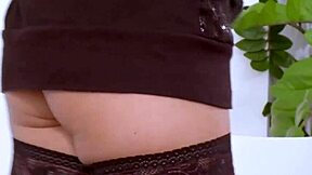 sweet dirty minx sex slave rides big cock cowgirl creampie ponytail stockings heels