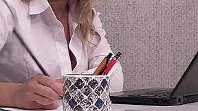Cherry struts heels as sexy secretary craving office action