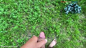 imagine cumming outside with this brunette amateur solo