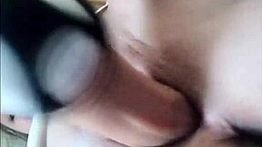 Curvy babe's dripping wet pussy stretched by huge thick dildo fucking till clothes rip