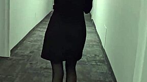 A Young Poetess Recites Verses in Elegant Dress Showcasing Legs and Small Waist