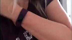 What if horny milf Sophie James teases her shaved pussy alone in leggings?