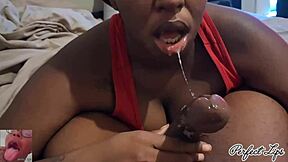 Girlfriend Sloppily Deepthroats Huge BBC Cum In Mouth Closeup