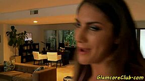 I love glamcore babes sharing cocks in threesome POV