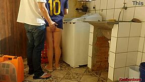 married housewife pays washing machine tech with her tight pussy in homemade fun
