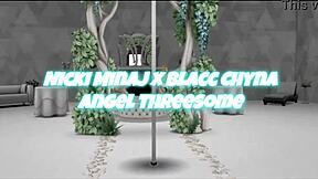 Nicki and Chyna share heavenly ebony threesome with big asses and tits