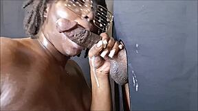 close-up gloryhole blowjob with dcb choking on big black monster cock part 6