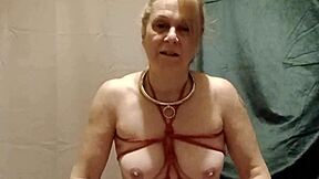 french housewife maid in autobondage flashes tits and pussy for humiliation