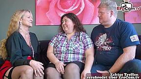 Chubby German Housewife Tries First Porno Casting with Hubby