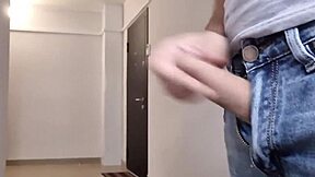 Risky Hidden Cam Catches Cute Cleaning Milf Flashing Natural Tits Then Jerking Off Monster Cock Outdoors