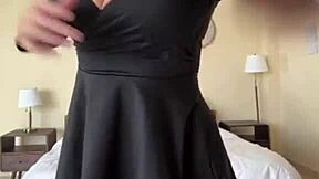 big titted stepmom caresses hard nipples outdoors on webcam
