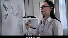 Sasha Sparrow gapes ass to mouth as horny teacher
